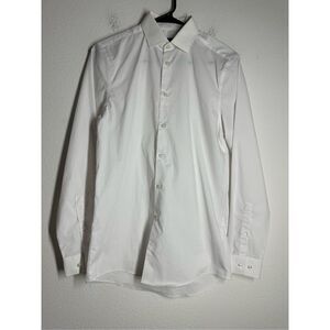 JF John Ferrar Men's Stretch Dress Shirt 14-14 1/2 - 32/33 White Slim